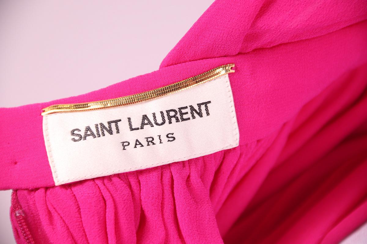 2012 Saint Laurent Langes Seidenkleid aus Seide Damen im Angebot