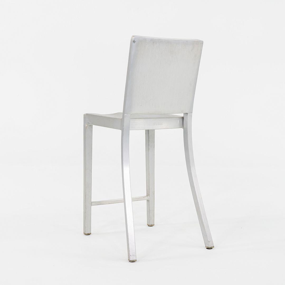 2012 Set of Three Philippe Starck for Emeco Hudson Brushed Counter Stools In Good Condition For Sale In Philadelphia, PA