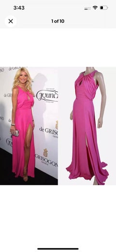 2012 Versace Pink Silk Long Dress Gown NWT