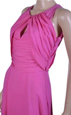 2012 Versace Pink Silk Long Dress Gown NWT