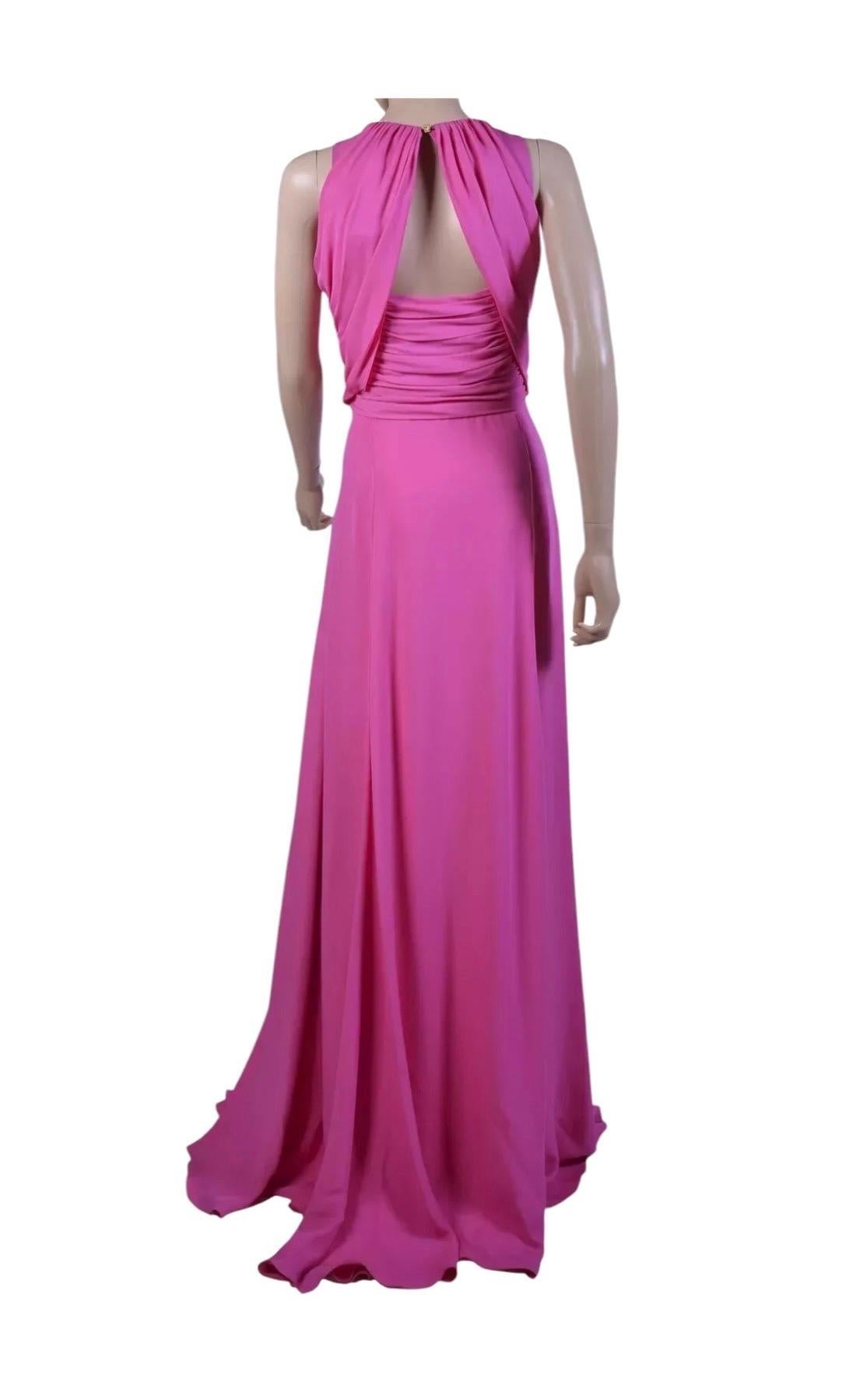 2012 Versace Vestido largo de seda rosa NWT en Nuevo estado para la venta en Montgomery, TX