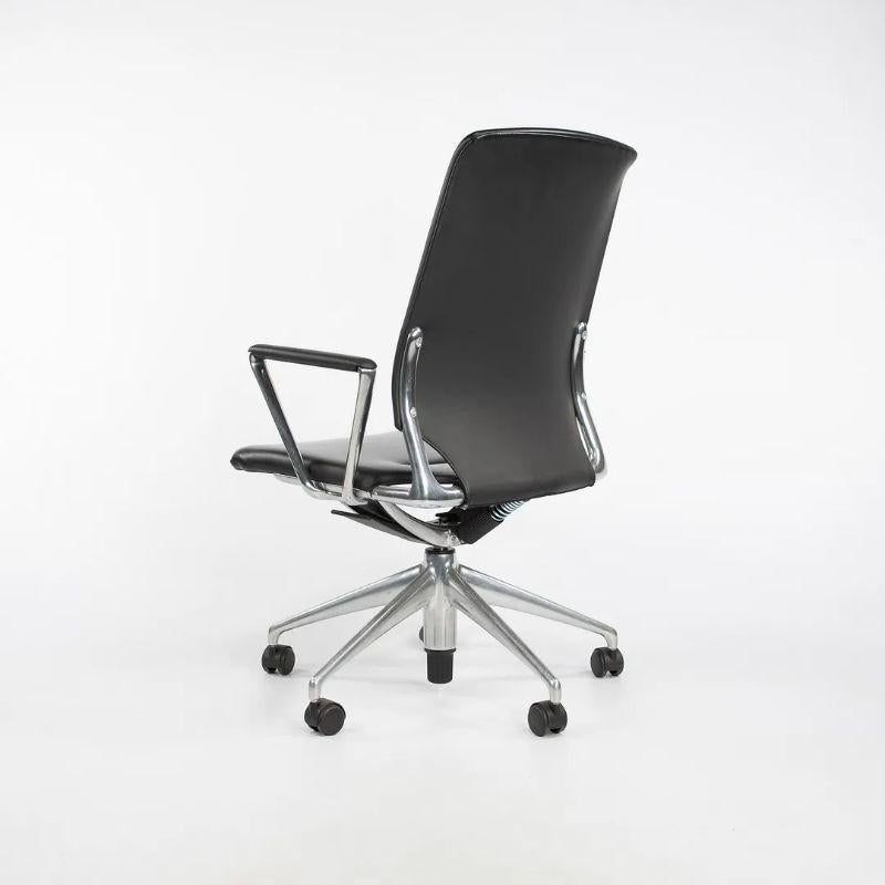 2012 Vitra Meda Desk Chair in Black Leather & Polished Aluminum by Alberto Meda In Good Condition For Sale In Philadelphia, PA