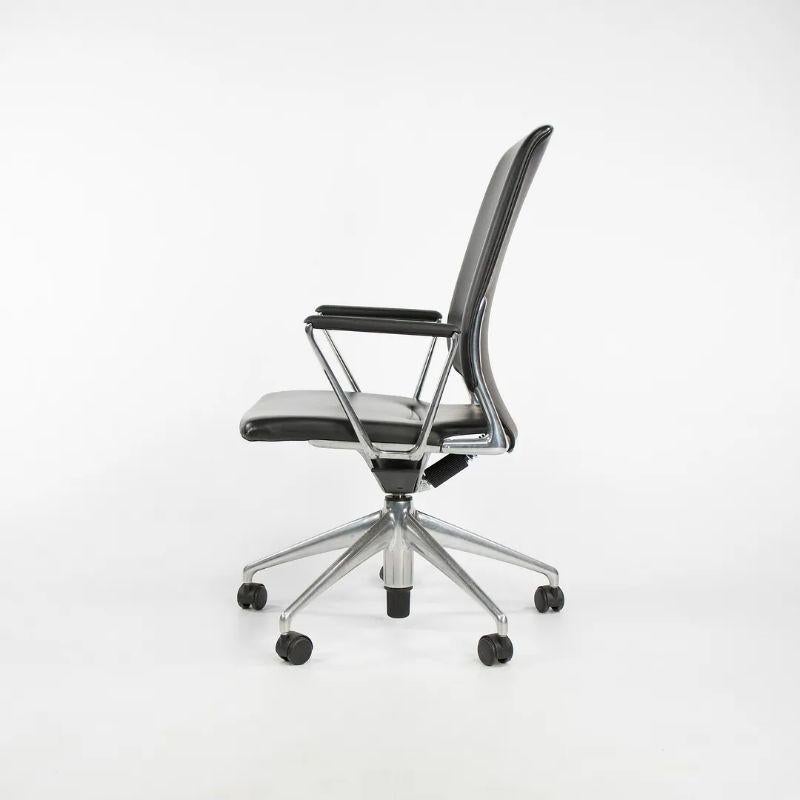 2012 Vitra Meda Desk Chair in Black Leather & Polished Aluminum by Alberto Meda For Sale 1