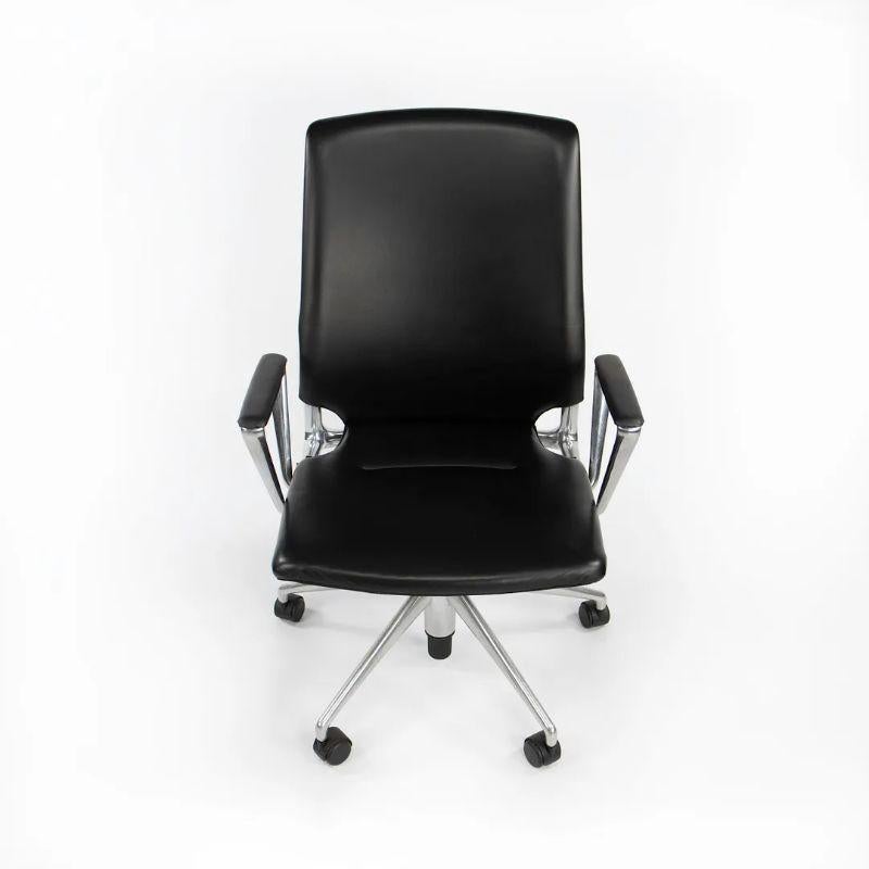 2012 Vitra Meda Desk Chair in Black Leather & Polished Aluminum by Alberto Meda For Sale 3