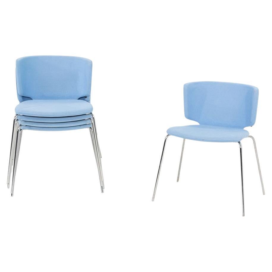 2012 Silla auxiliar de comedor Wrapp de Marc Krusin para Coalesse en tejido azul
