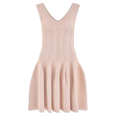 2013 Alaia Peachy Pink Knit Sculptural Skater Dress