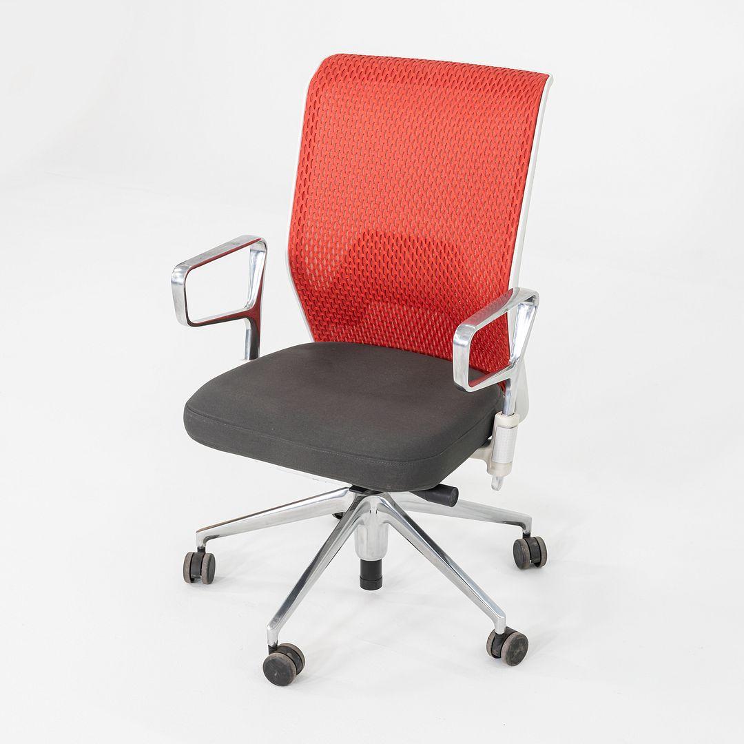 Modern 2013 Antonio Citterio for Vitra ID Mesh Desk Chairs in Grey with Orange Mesh For Sale