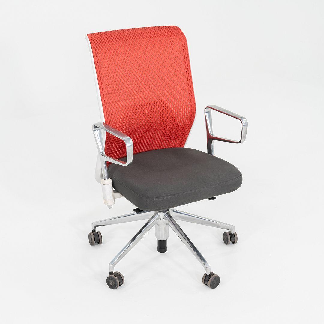 American 2013 Antonio Citterio for Vitra ID Mesh Desk Chairs in Grey with Orange Mesh For Sale