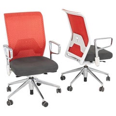 2013 Antonio Citterio for Vitra ID Mesh Desk Chairs in Grey with Orange Mesh