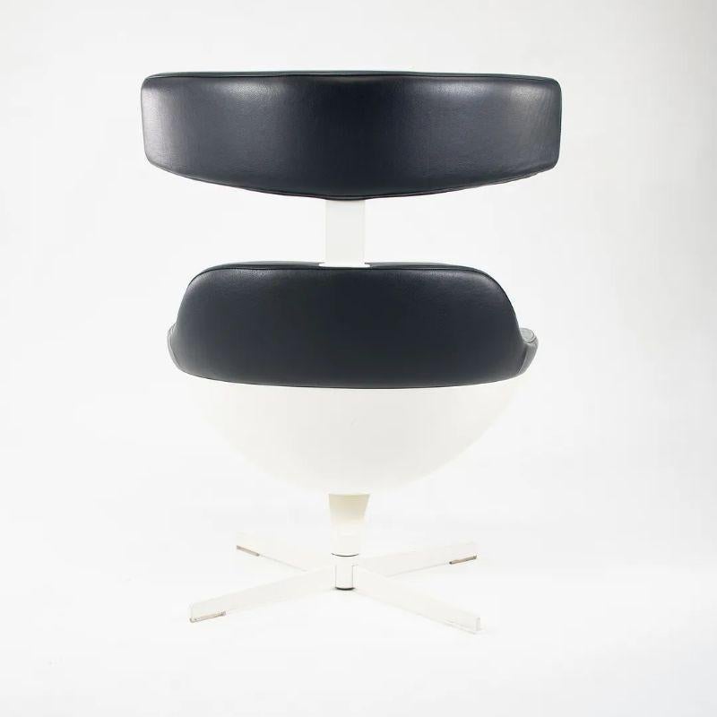Italian 2013 Auckl& Lounge Chair by Jean-Marie Massaud for Cassina in Dark Blue Leather For Sale