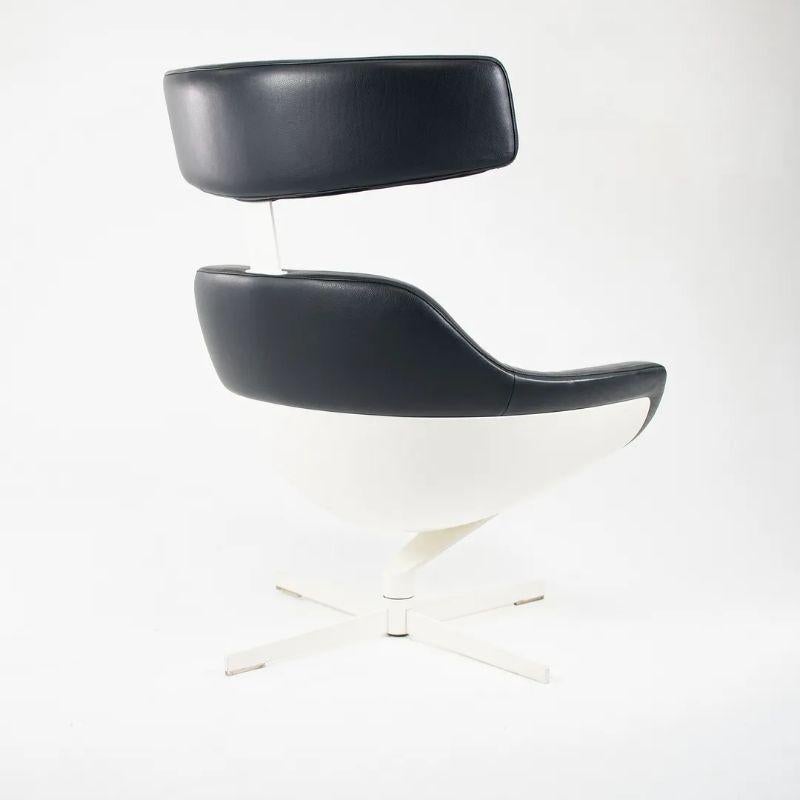 Contemporary 2013 Auckl& Lounge Chair by Jean-Marie Massaud for Cassina in Dark Blue Leather For Sale