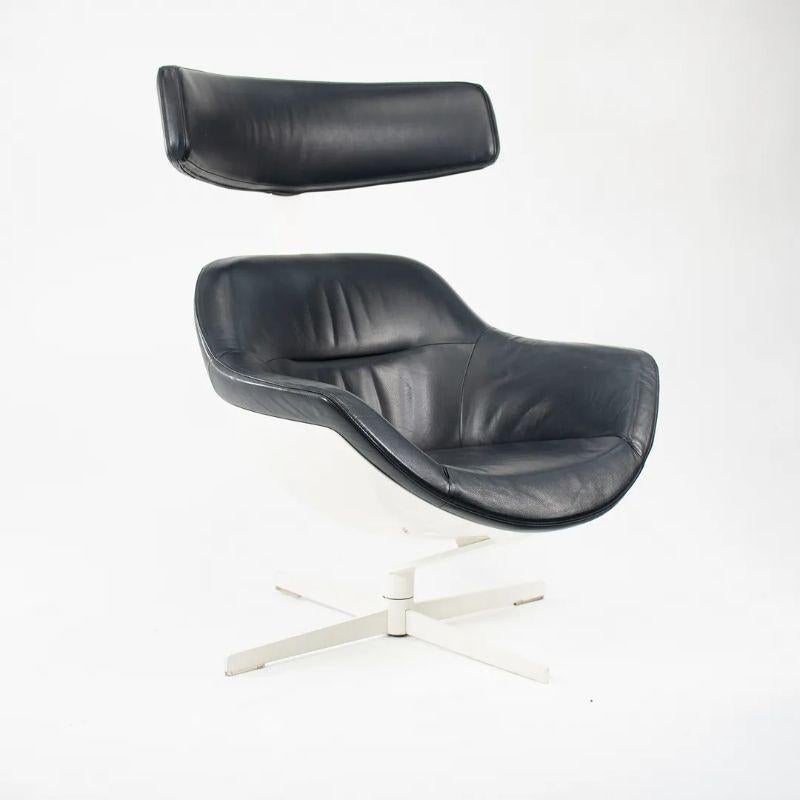 Foam 2013 Auckl& Lounge Chair by Jean-Marie Massaud for Cassina in Dark Blue Leather For Sale
