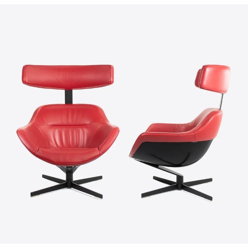 2013 Auckland 277 Lounge Chair by Jean-Marie Massaud for Cassina in Red Leather For Sale 3