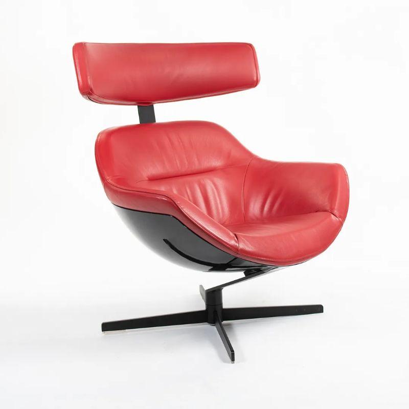 2013 Auckland 277 Lounge Chair by Jean-Marie Massaud for Cassina in Red Leather In Good Condition For Sale In Philadelphia, PA