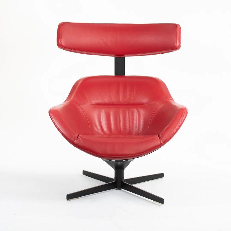 Steel 2013 Auckland 277 Lounge Chair by Jean-Marie Massaud for Cassina in Red Leather For Sale