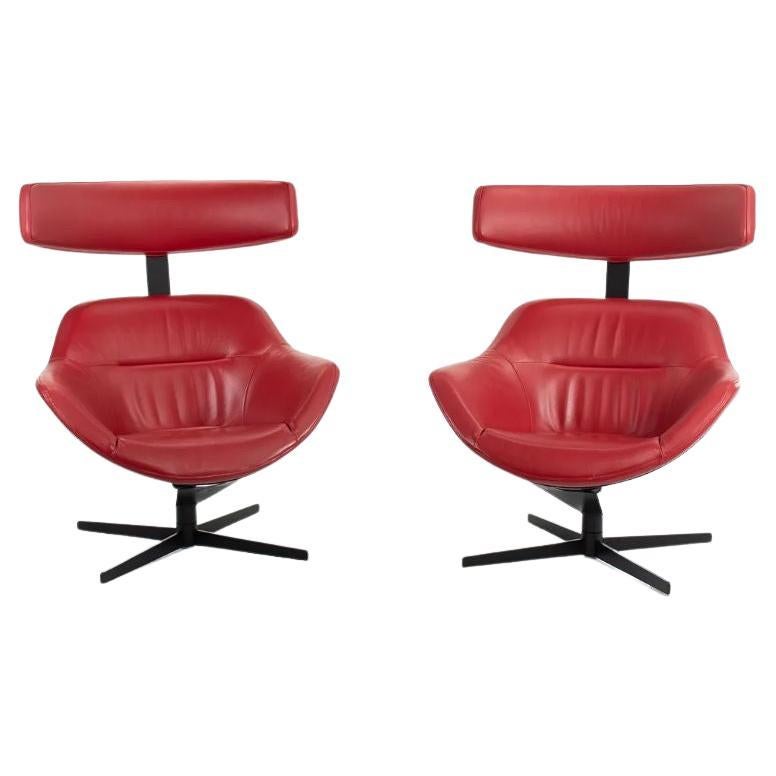 2013 Auckland 277 Lounge Chair by Jean-Marie Massaud for Cassina in Red Leather