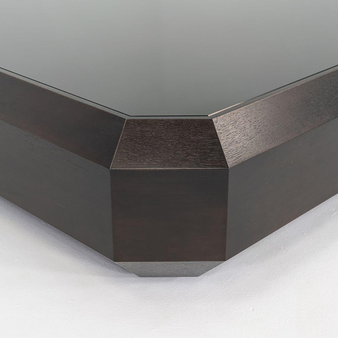 2013 Brad Ascalon for Holly Hunt Ten Carat Coffee Table in Walnut with Glass Top For Sale 1