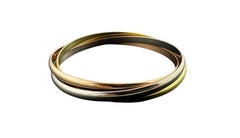 2013 Cartier 18K Tri Color Gold Trinity Bangle Bracelet Box/Papers #23001