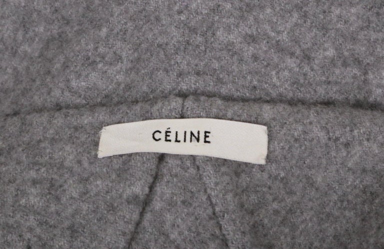 2013 CELINE by PHOEBE PHILO grey cashmere runway coat with exaggerated sleeves For Sale 6