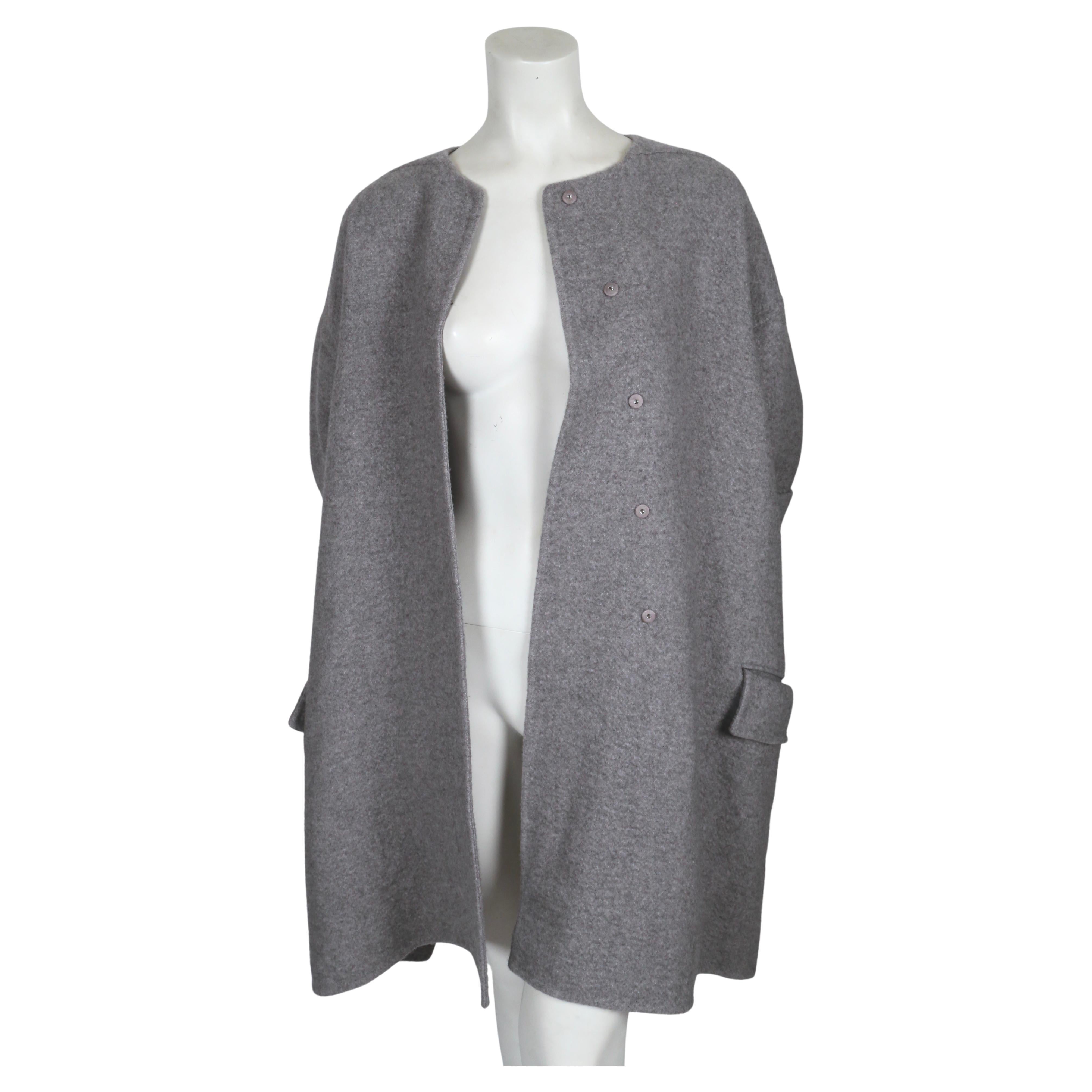 Women's or Men's 2013 CELINE by PHOEBE PHILO grey cashmere runway coat with exaggerated sleeves For Sale