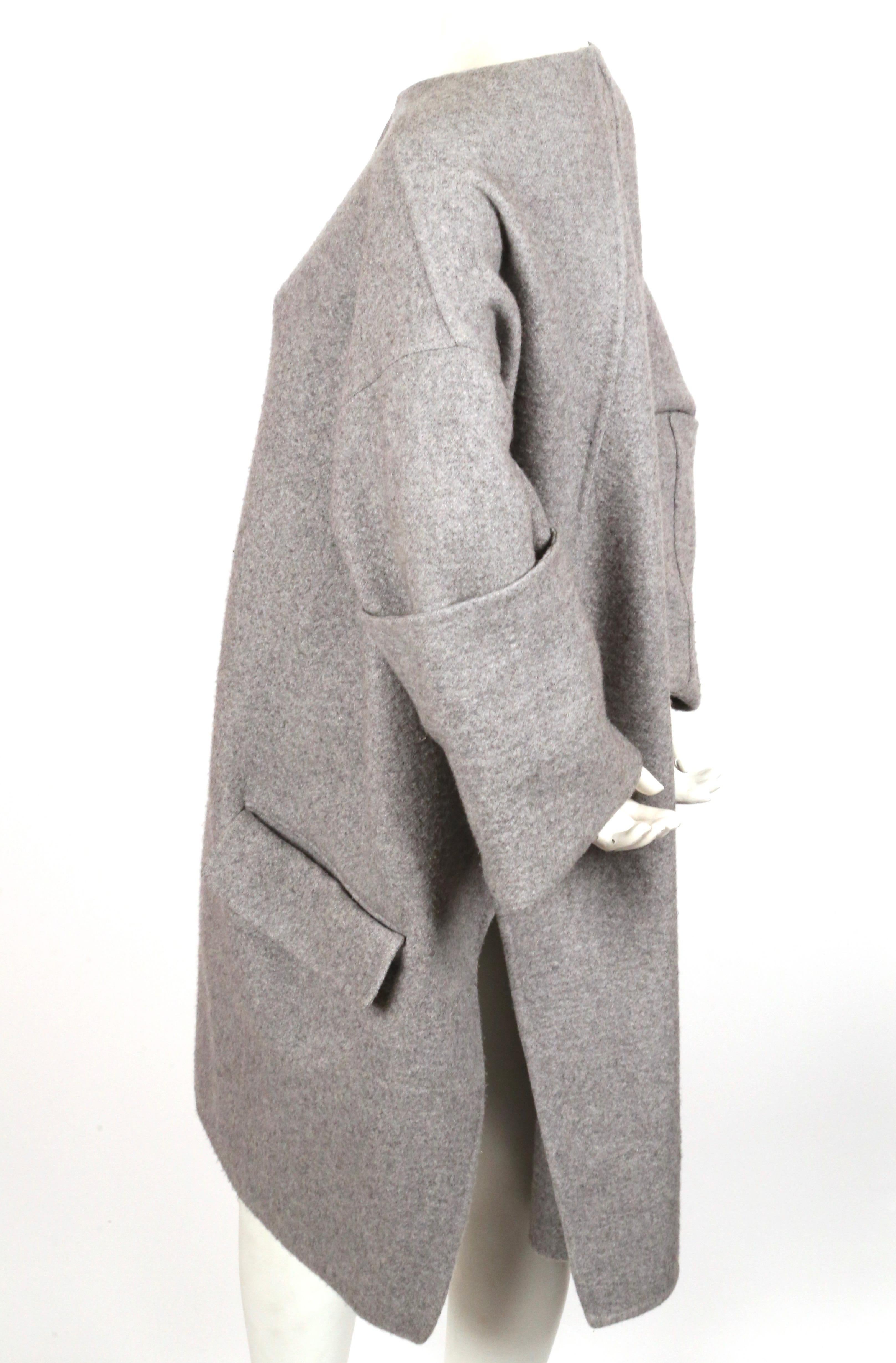 Gray 2013 CELINE by PHOEBE PHILO grey cashmere runway coat with exaggerated sleeves