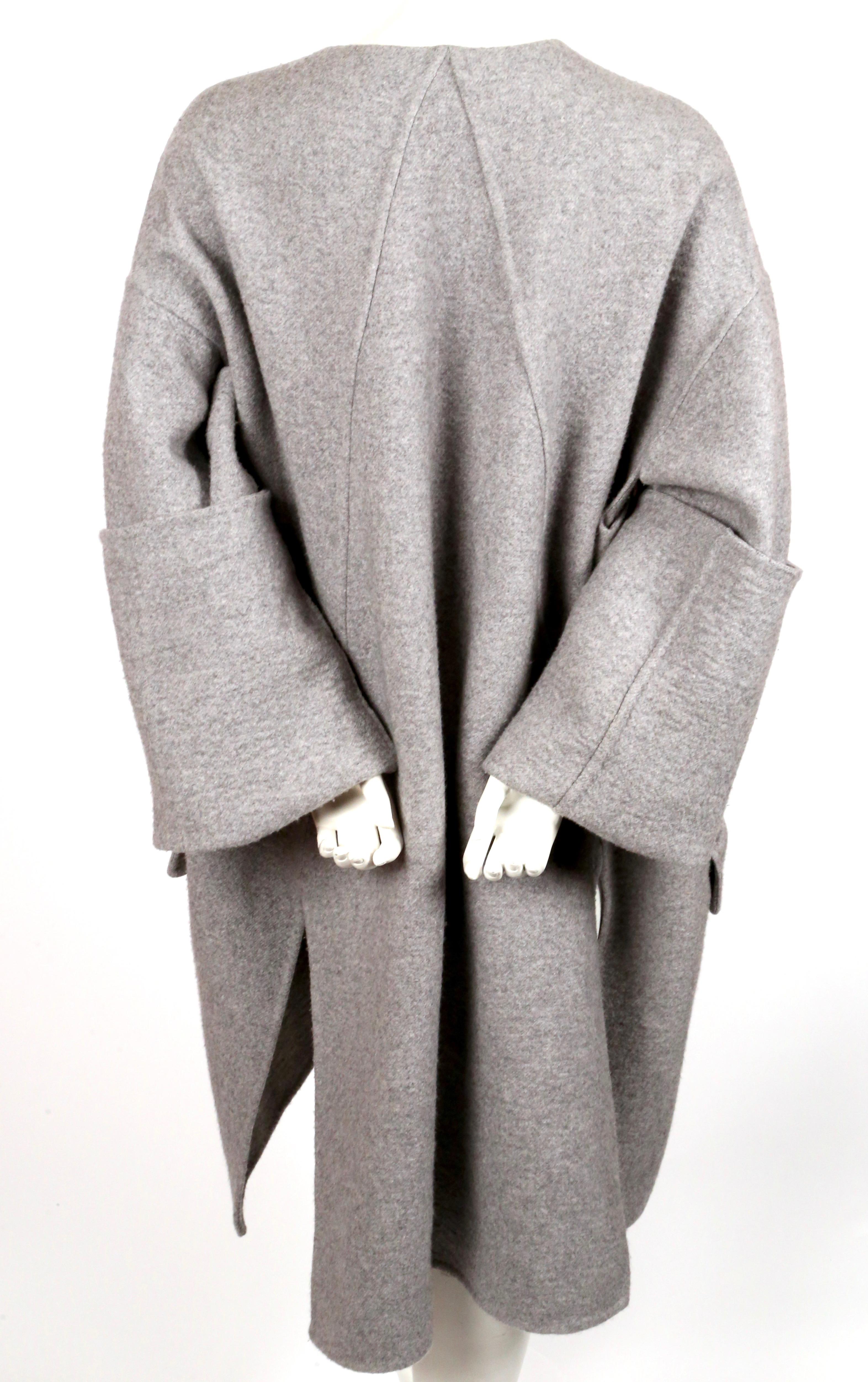 2013 CELINE by PHOEBE PHILO grey cashmere runway coat with exaggerated sleeves In Good Condition In San Fransisco, CA