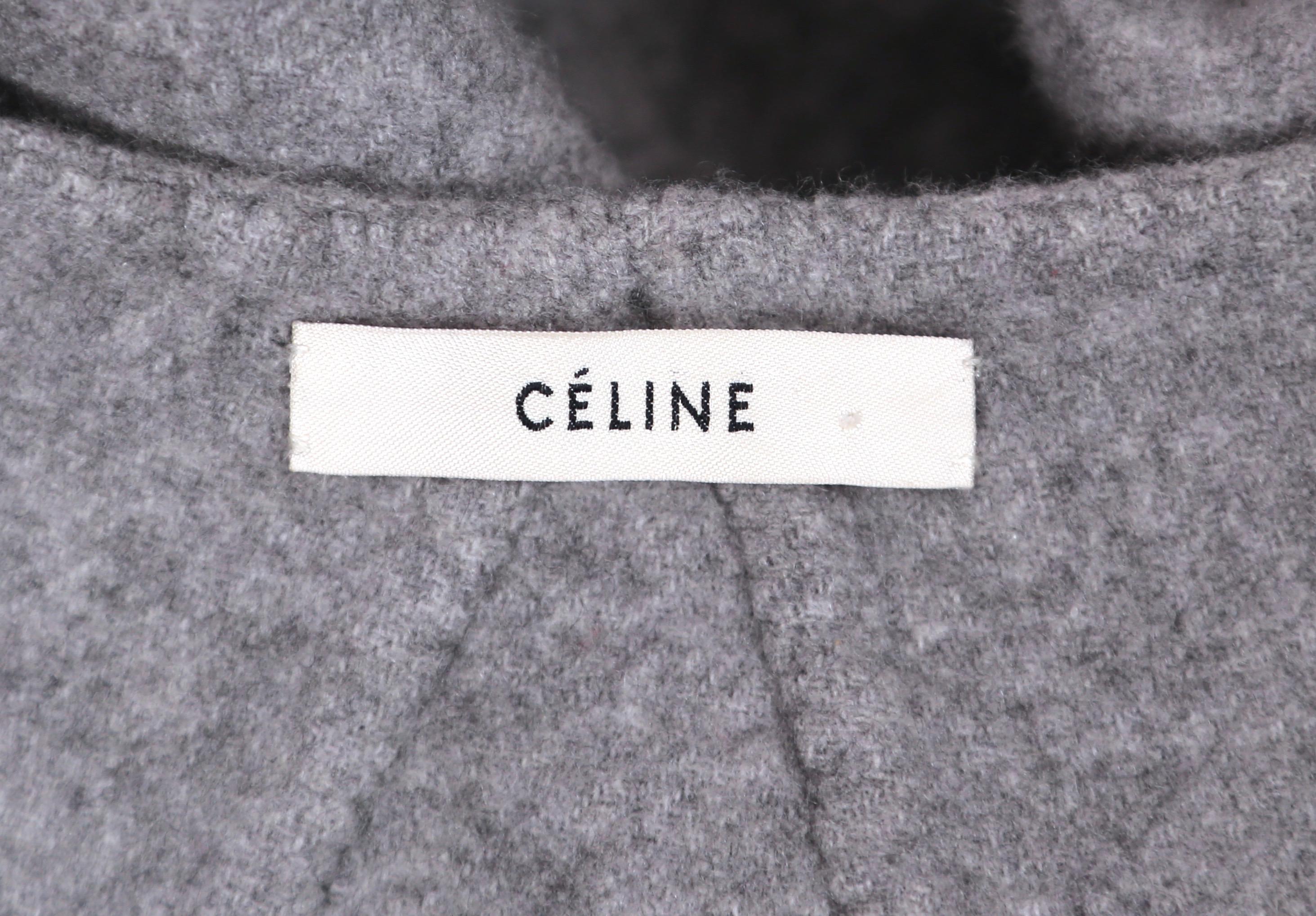 Women's or Men's 2013 CELINE by PHOEBE PHILO grey cashmere runway coat with exaggerated sleeves