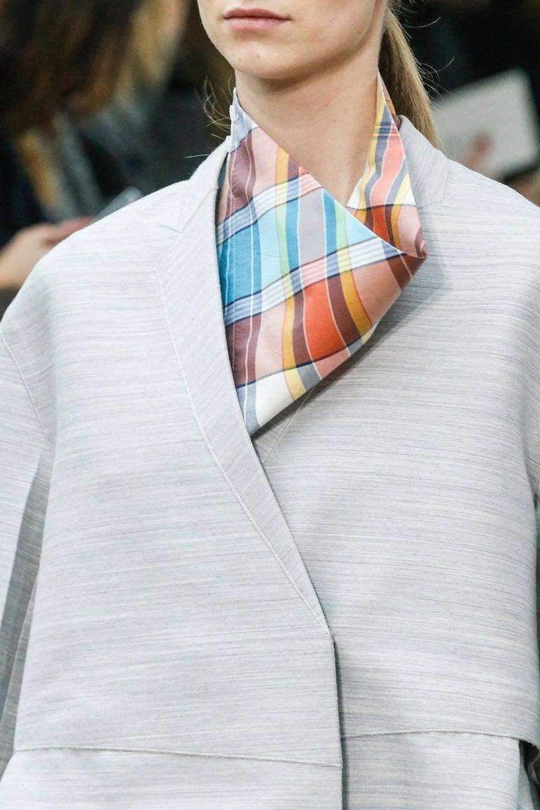 2013 CELINE by PHOEBE PHILO plaid cotton runway shirt with draped neckline In Good Condition In San Fransisco, CA