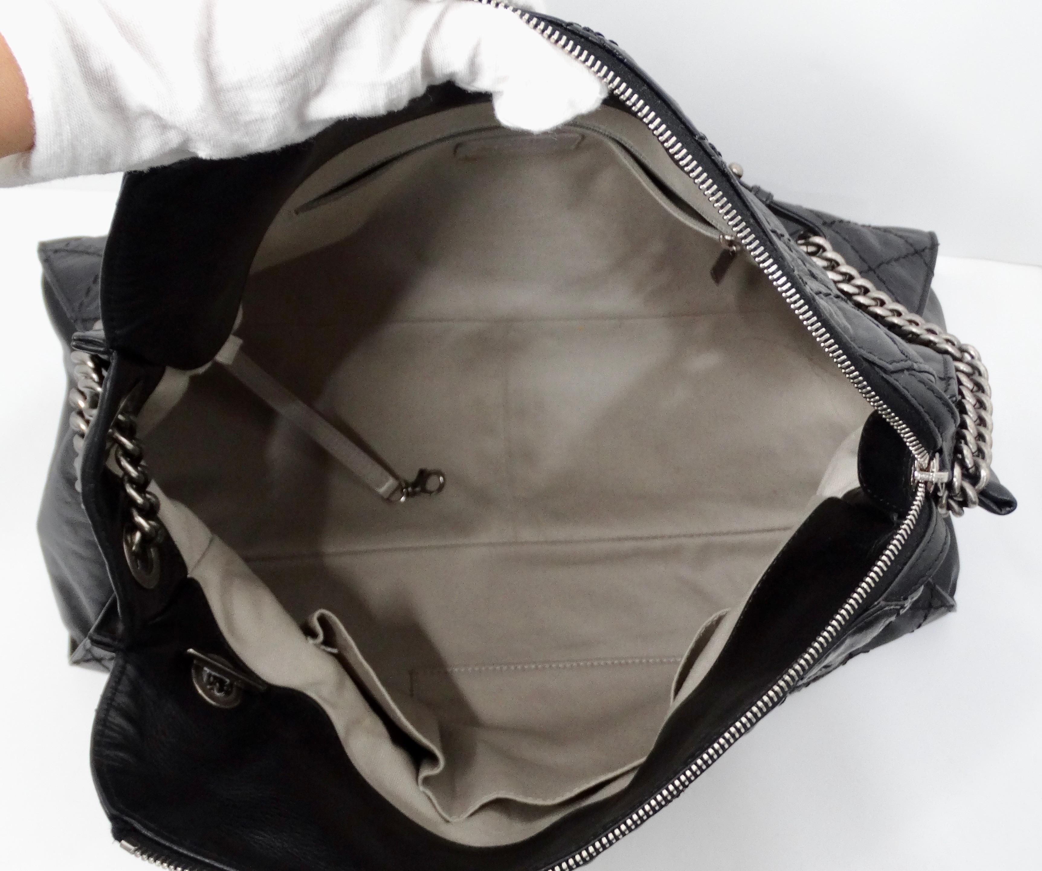 2013 Chanel Nero CC Crave Borsa Hobo trapuntata in pelle di vitello in vendita 6