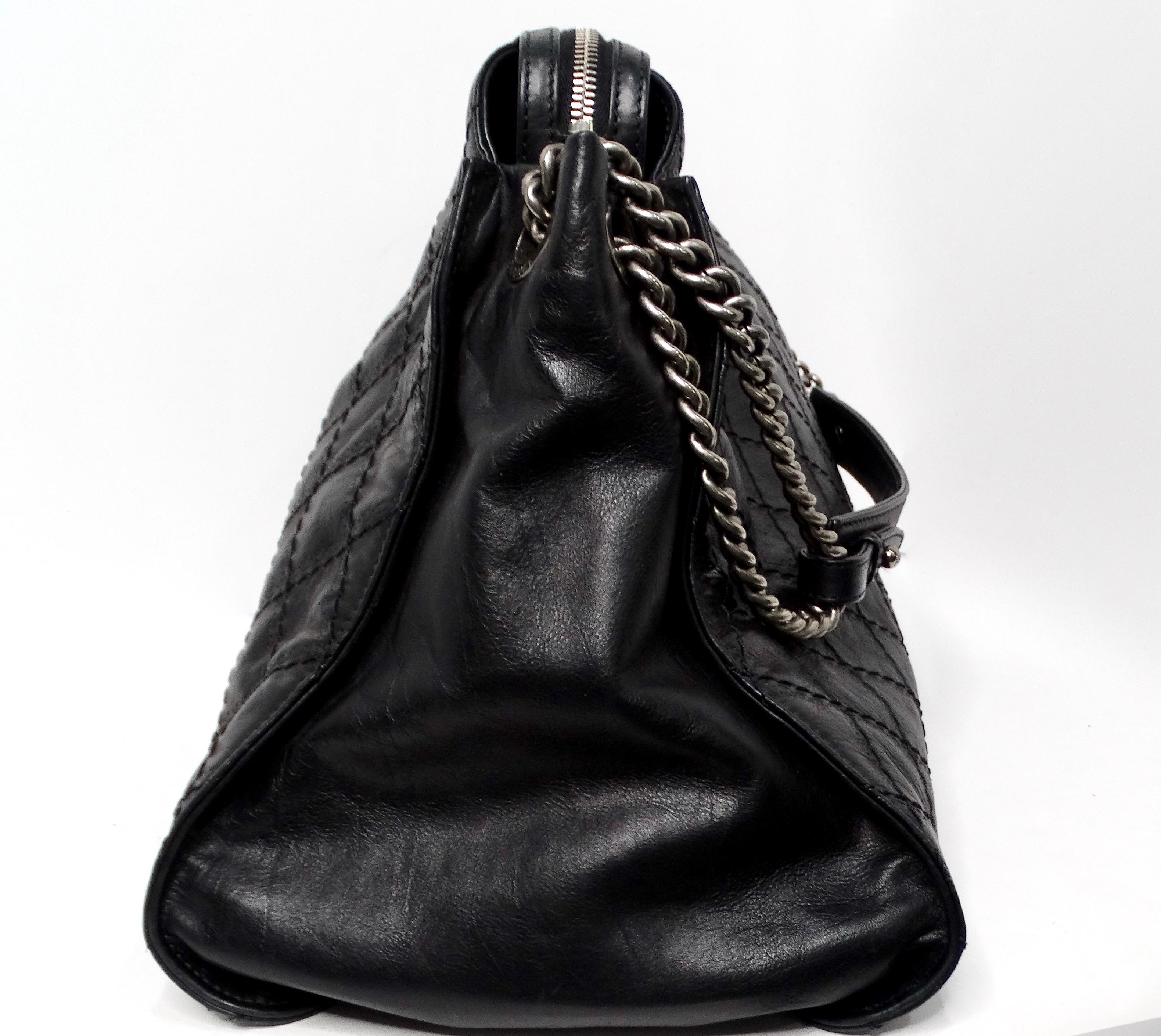 da uomo o donna 2013 Chanel Nero CC Crave Borsa Hobo trapuntata in pelle di vitello in vendita