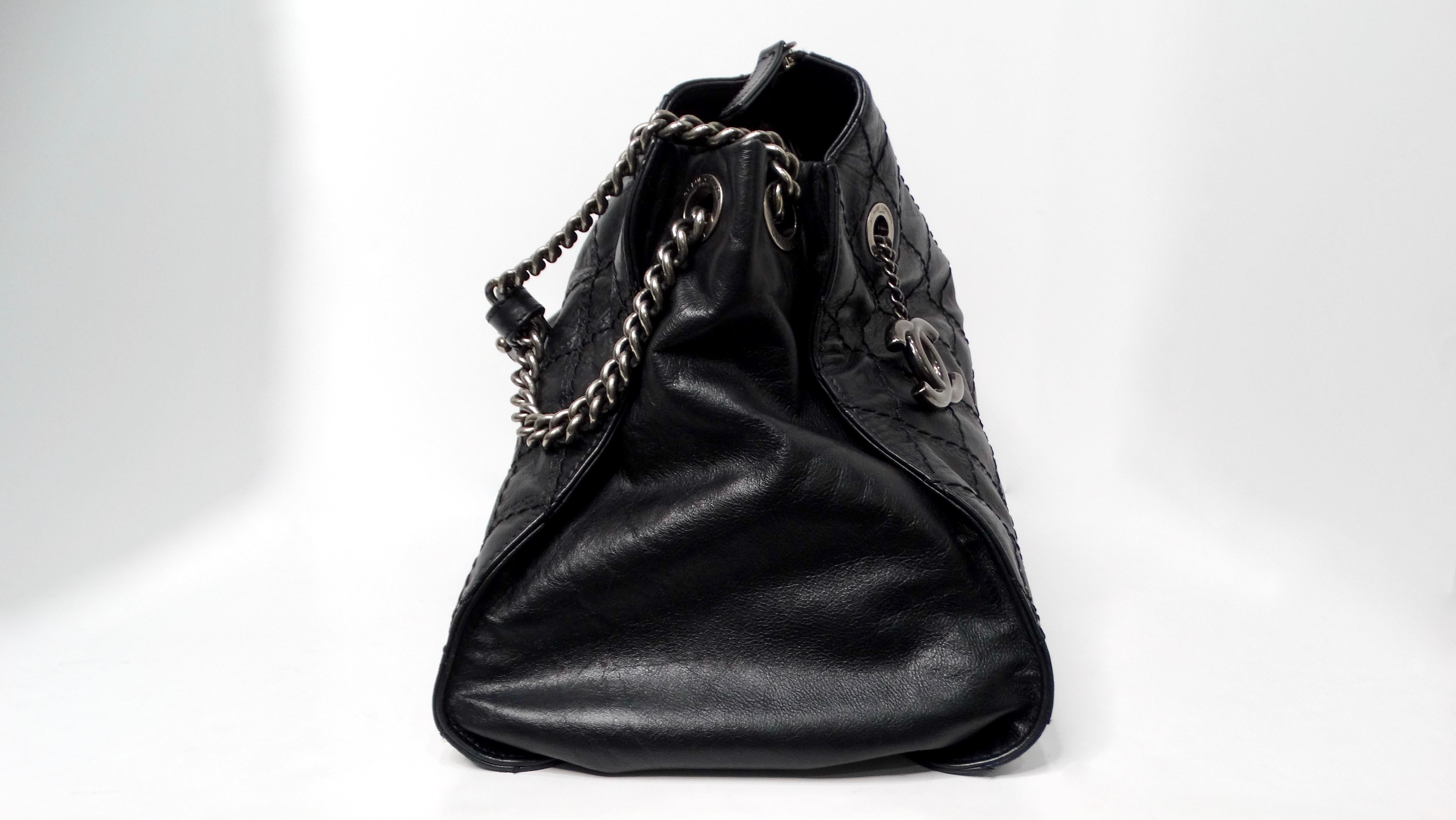 2013 Chanel Nero CC Crave Borsa Hobo trapuntata in pelle di vitello in vendita 5