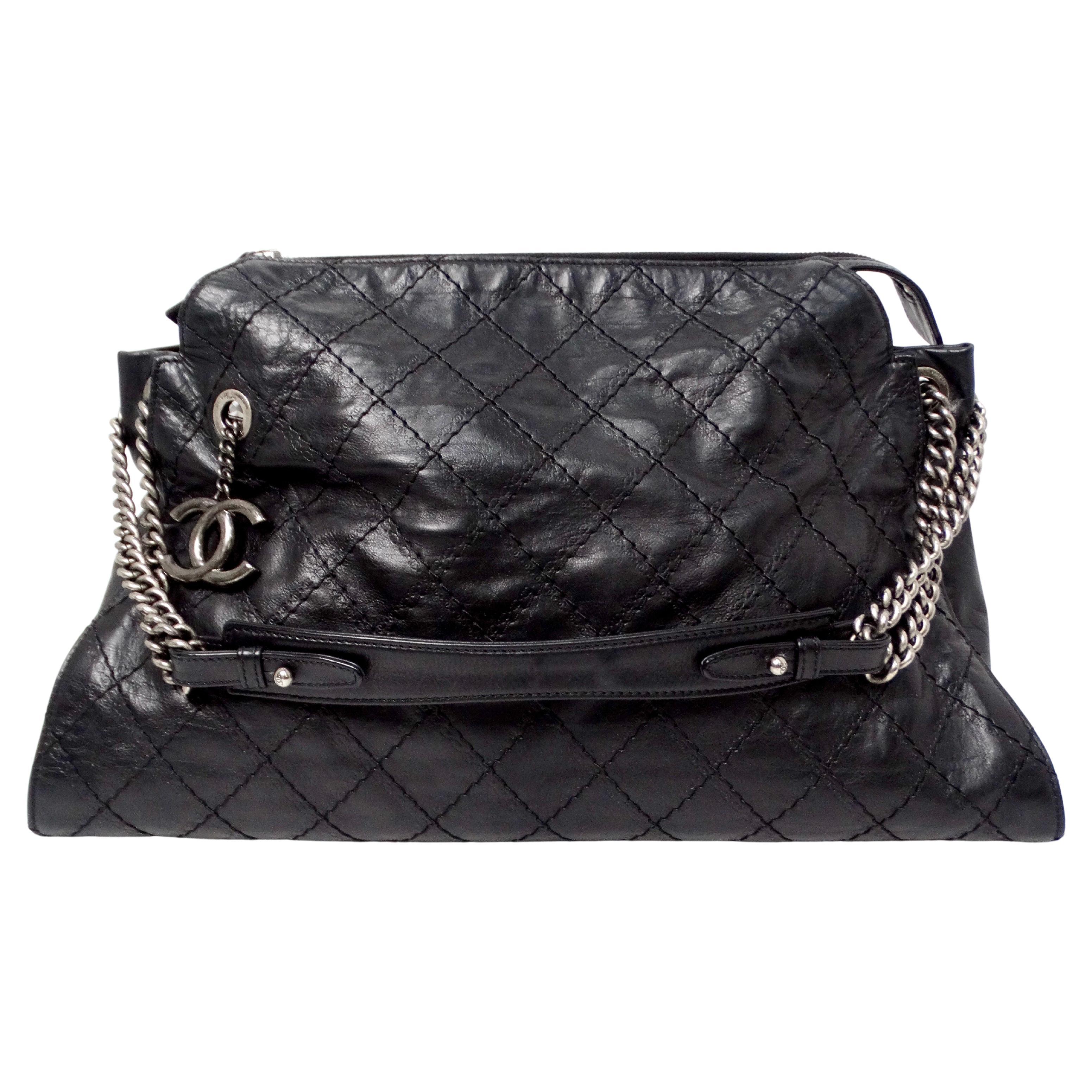 Chanel Schwarz CC Crave gesteppte Hobo Tote Bag aus Kalbsleder Hobo, 2013