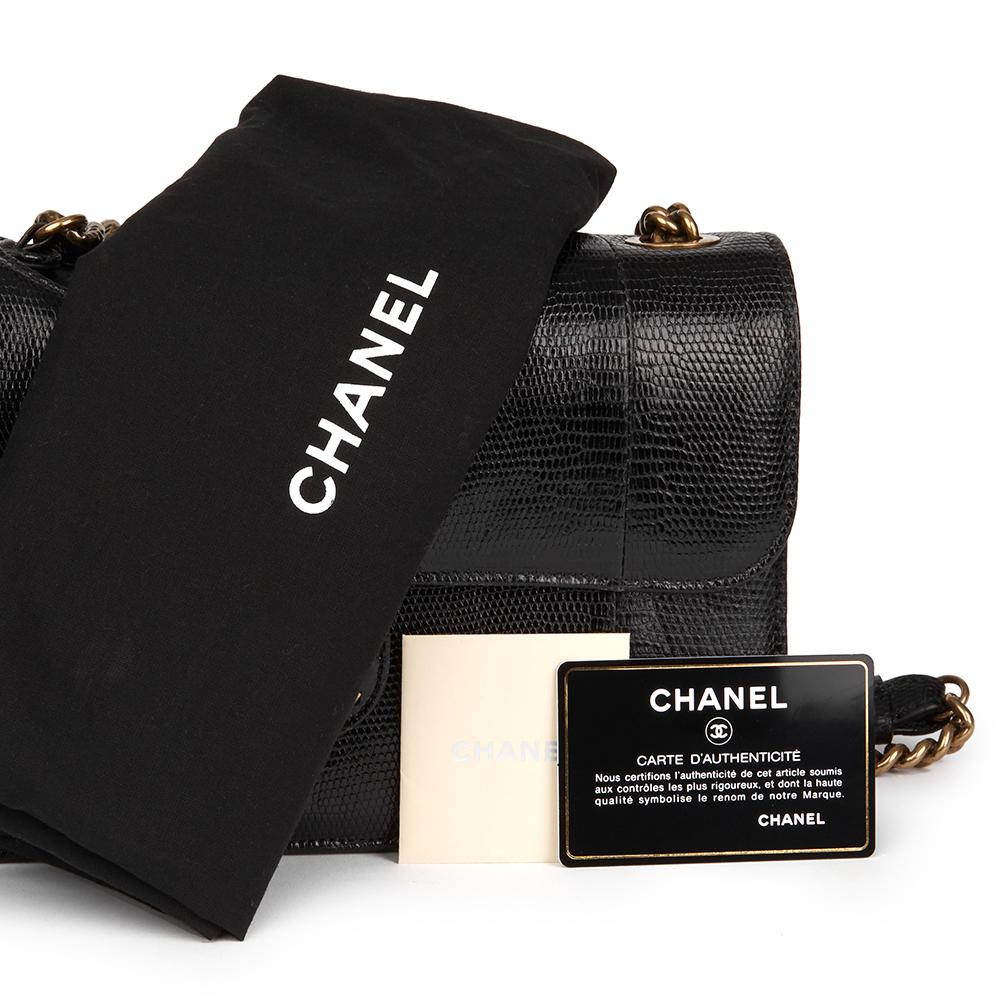 2013 Chanel Schwarze Eidechse & gestepptes Lammleder Medium Perfect Edge Classic Flap Bag 6