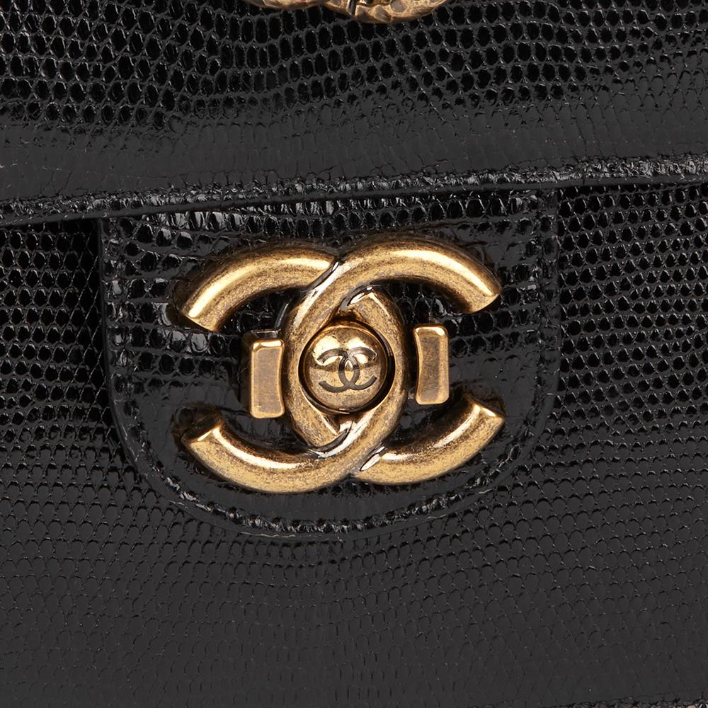 2013 Chanel Schwarze Eidechse & gestepptes Lammleder Medium Perfect Edge Classic Flap Bag 1