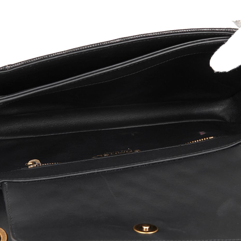 2013 Chanel Schwarze Eidechse & gestepptes Lammleder Medium Perfect Edge Classic Flap Bag 5