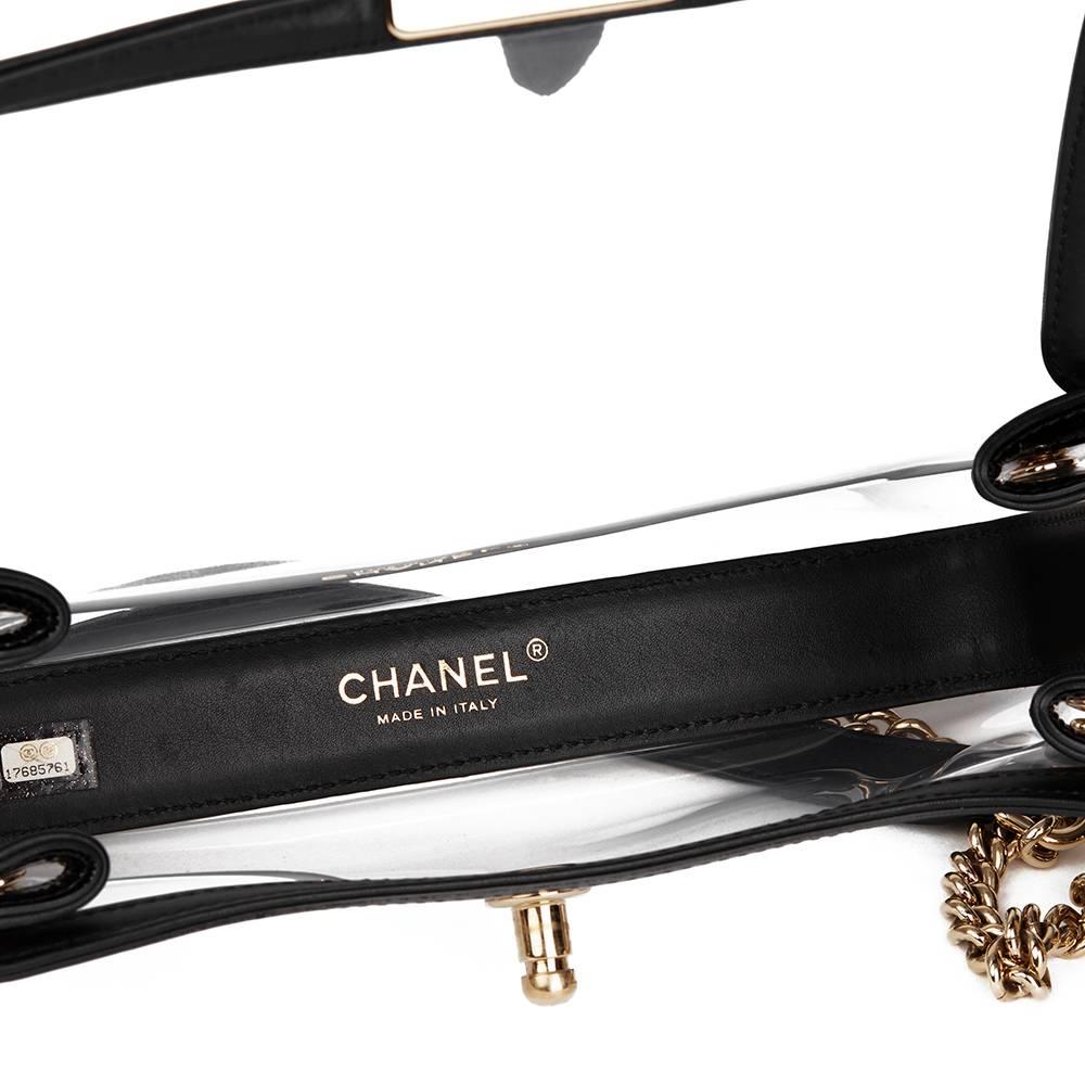 2013 Chanel Black Patent Leather & Transparent PVC Naked Boy Flap Bag 2