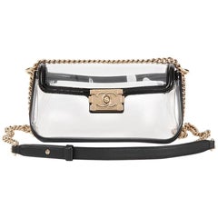 2013 Chanel Black Patent Leather & Transparent PVC Naked Boy Flap Bag