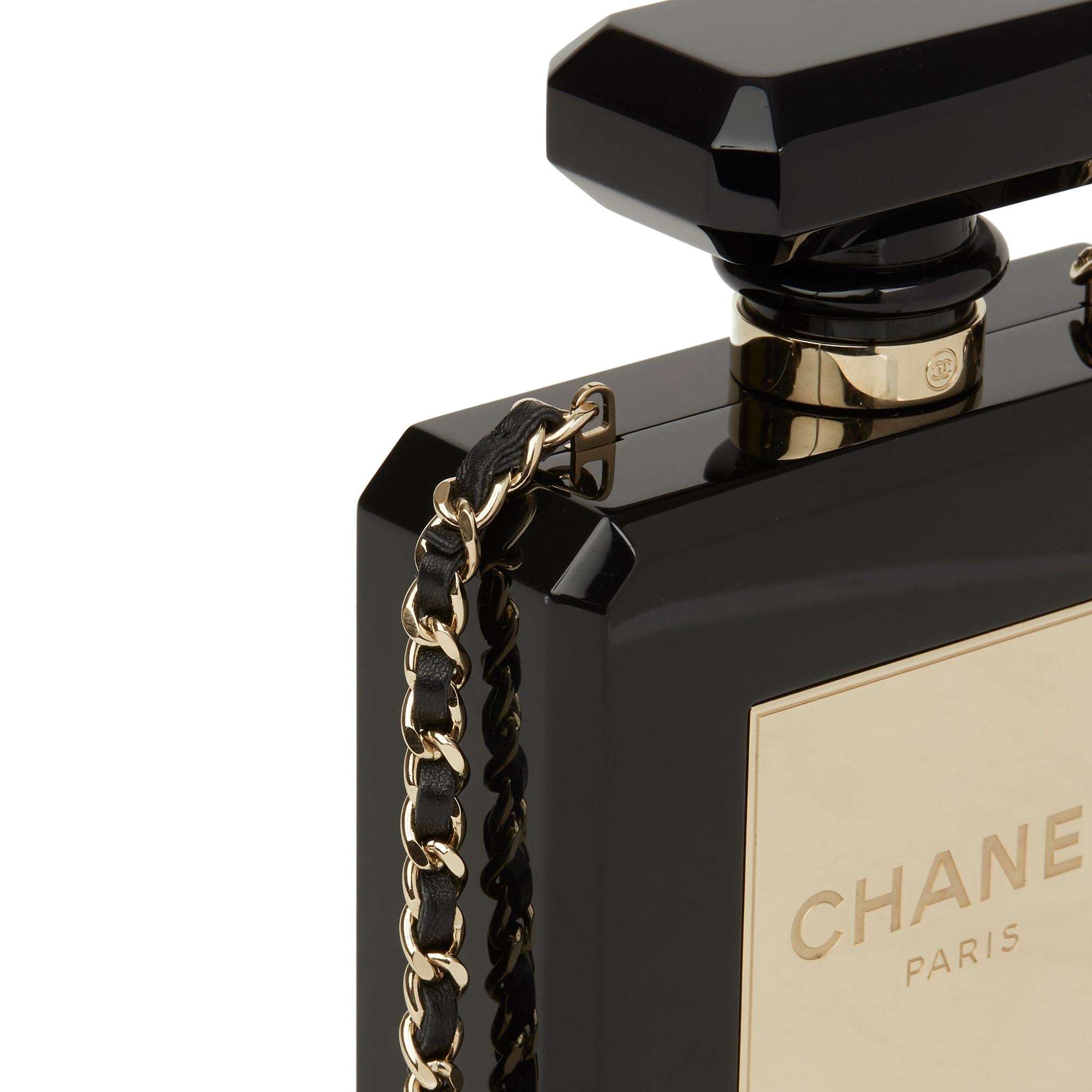 Women's 2013 Chanel Black Plexiglass No. 5 Perfume Bottle Bag
