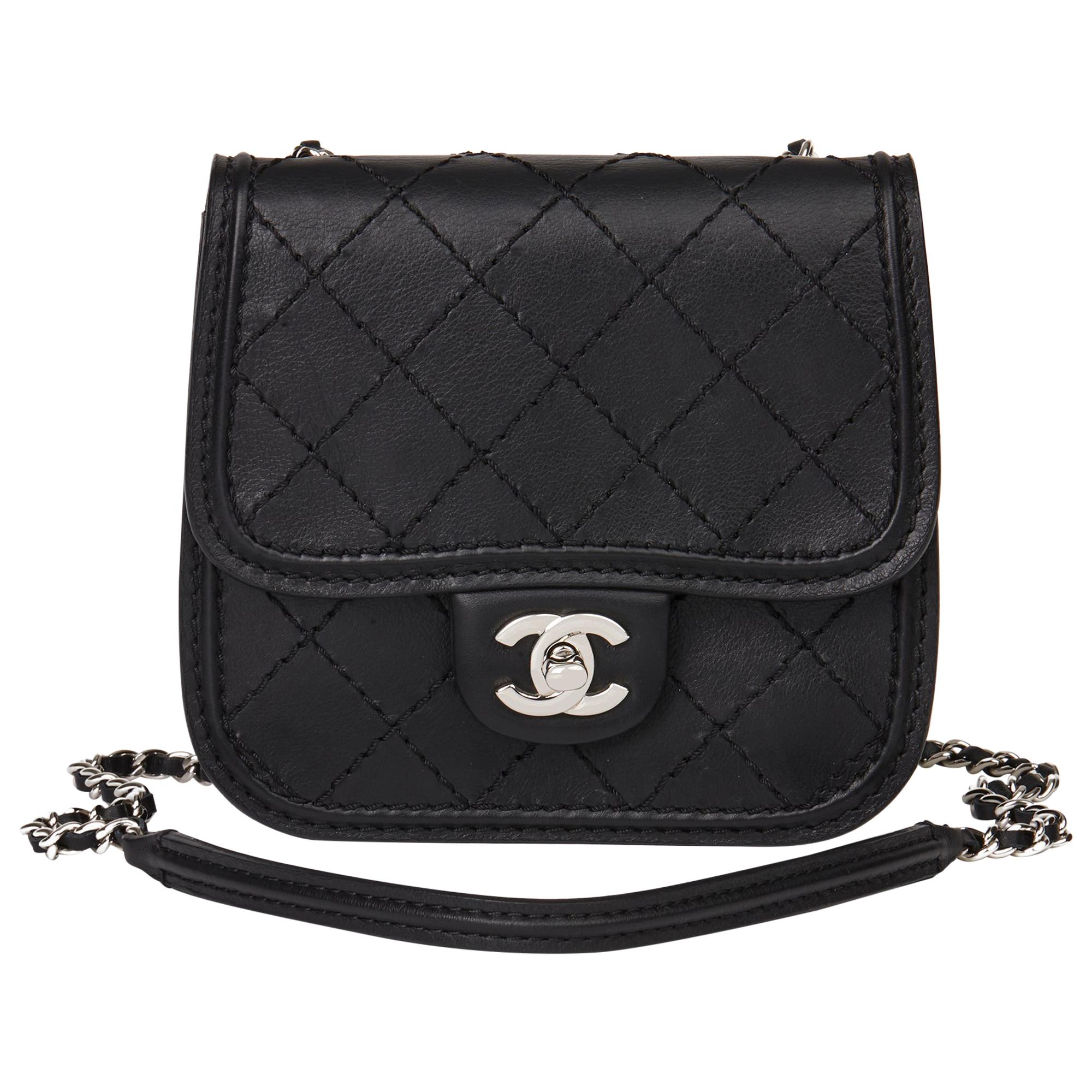 2013 Chanel Black Quilted Calfskin Leather Citizen Mini Flap Bag