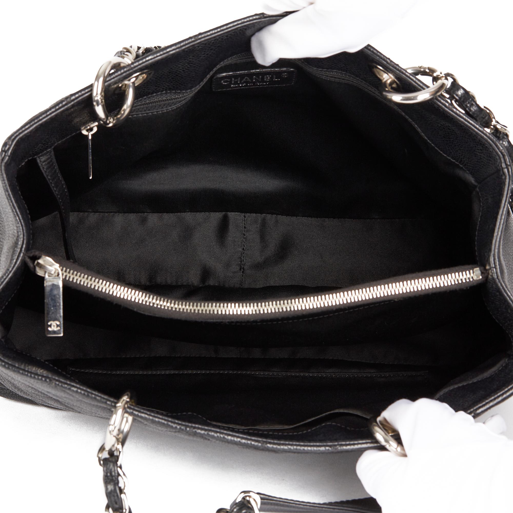 2013 Chanel Black Quilted Caviar Leather Grand Shopping Tote  7
