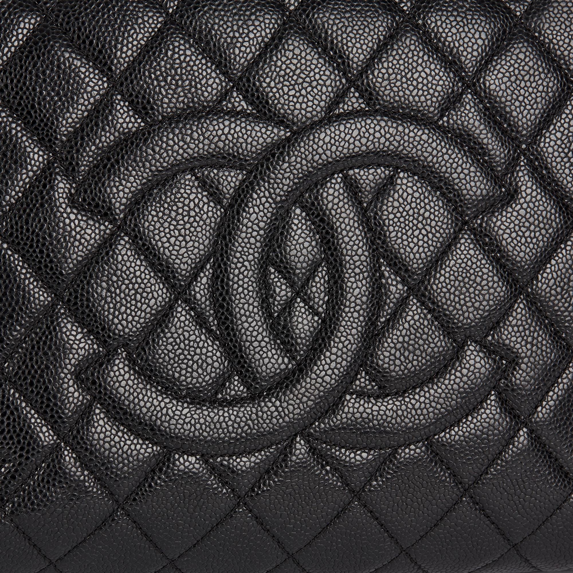 2013 Chanel Black Quilted Caviar Leather Grand Shopping Tote  3