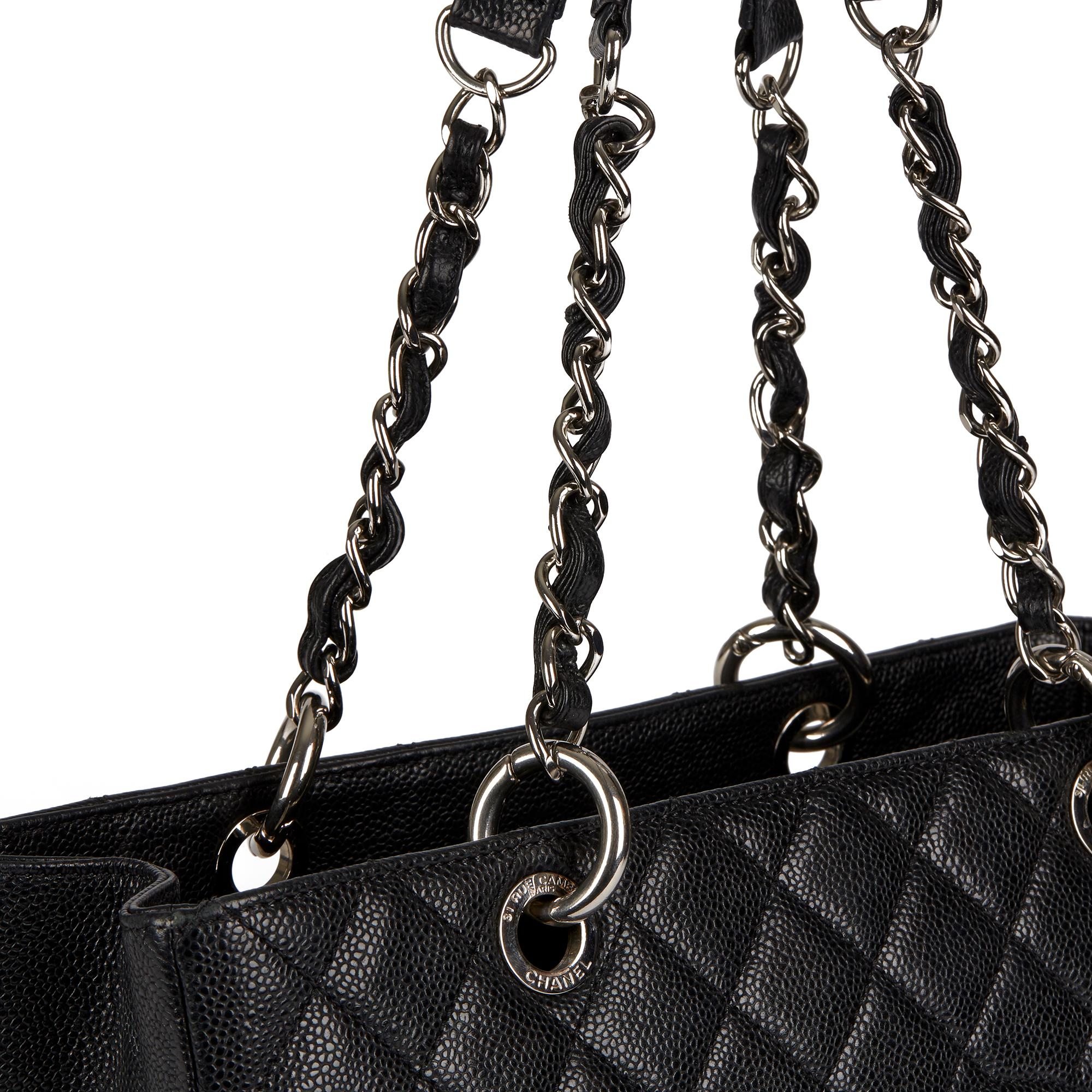 2013 Chanel Black Quilted Caviar Leather Grand Shopping Tote  4