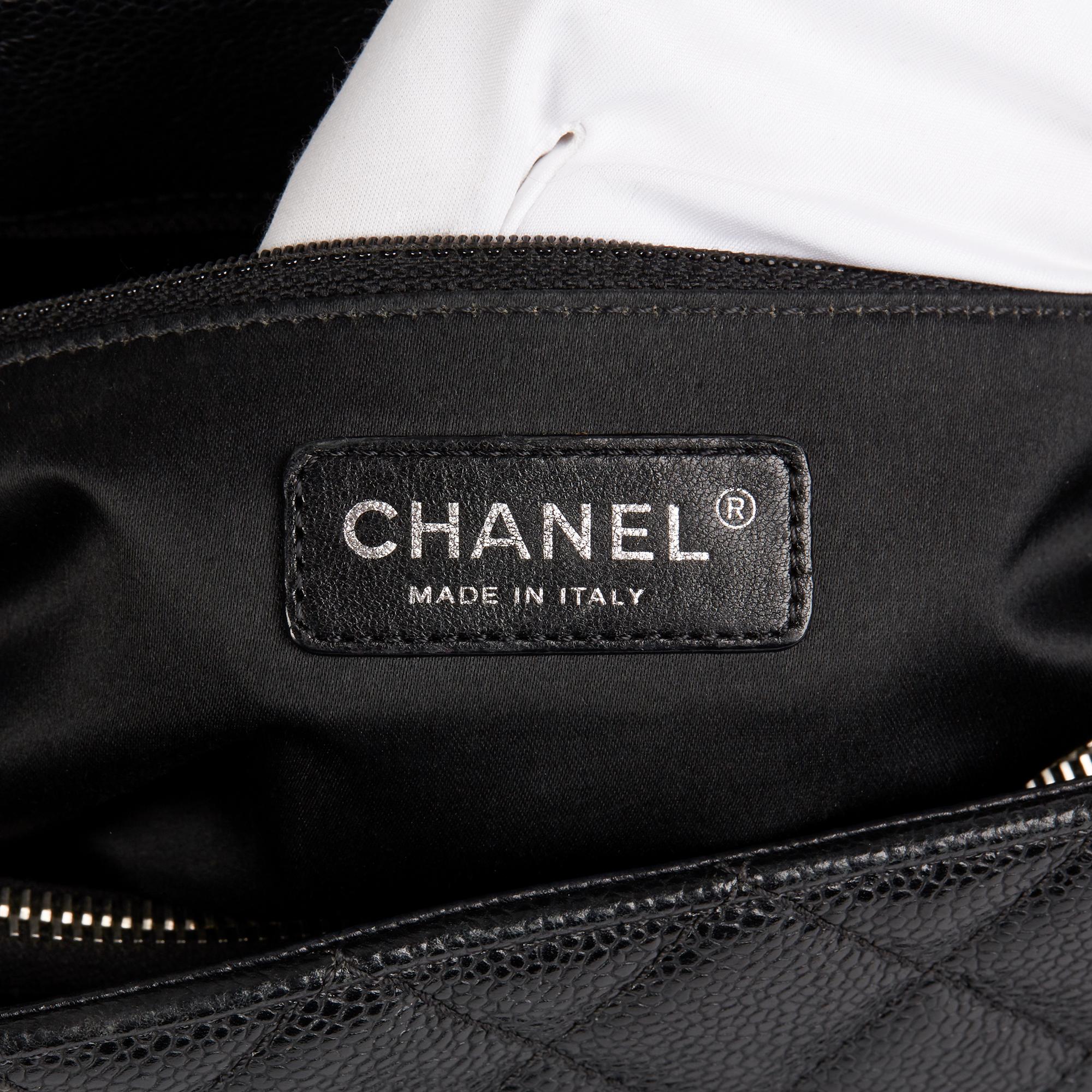 2013 Chanel Black Quilted Caviar Leather Grand Shopping Tote  5