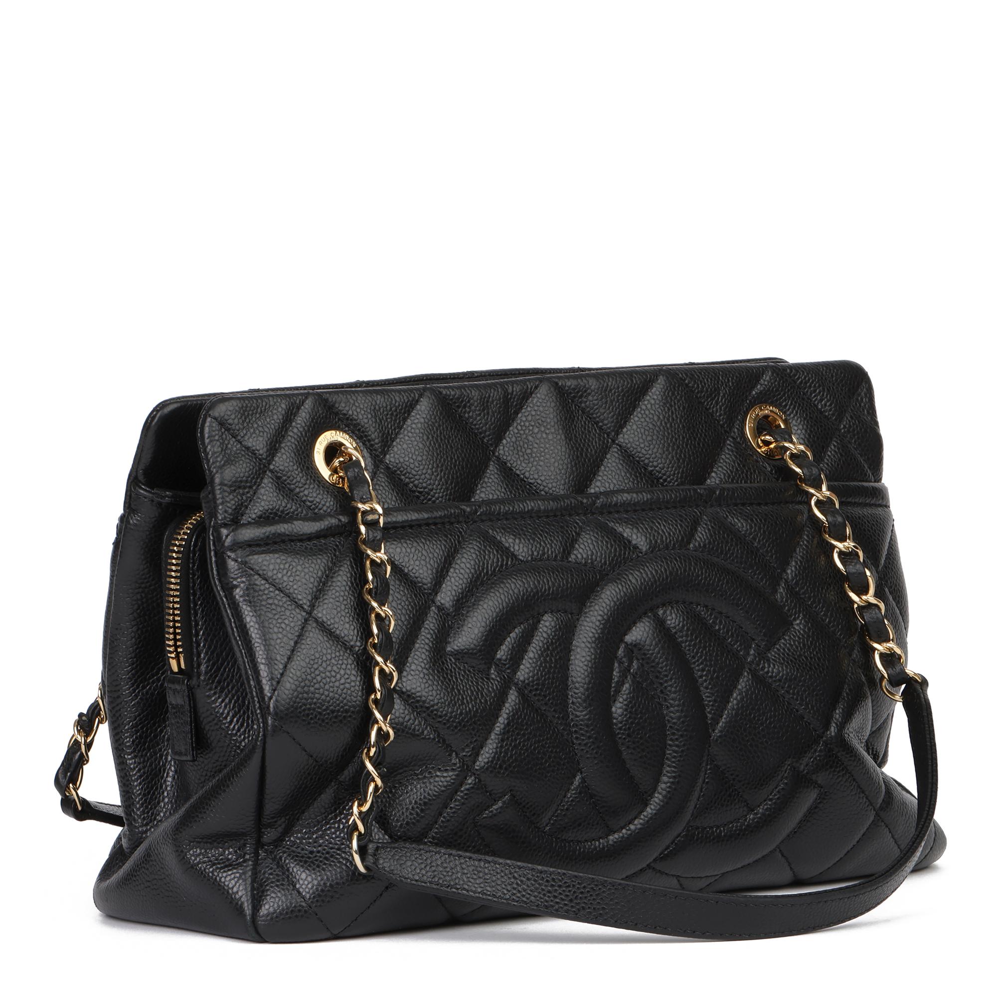 CHANEL
Black Quilted Caviar Leather Petite Shopping Tote PST

Xupes Reference: CB357
Serial Number: 17747113
Age (Circa): 2013
Accompanied By: Chanel Dust Bag, Authenticity Card, Care Booklet
Authenticity Details: Authenticity Card, Serial Sticker