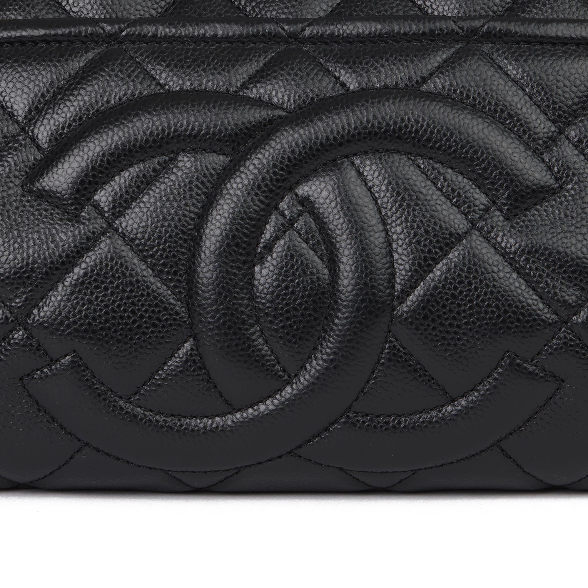 2013 Chanel Black Quilted Caviar Leather Petite Shopping Tote PST 3