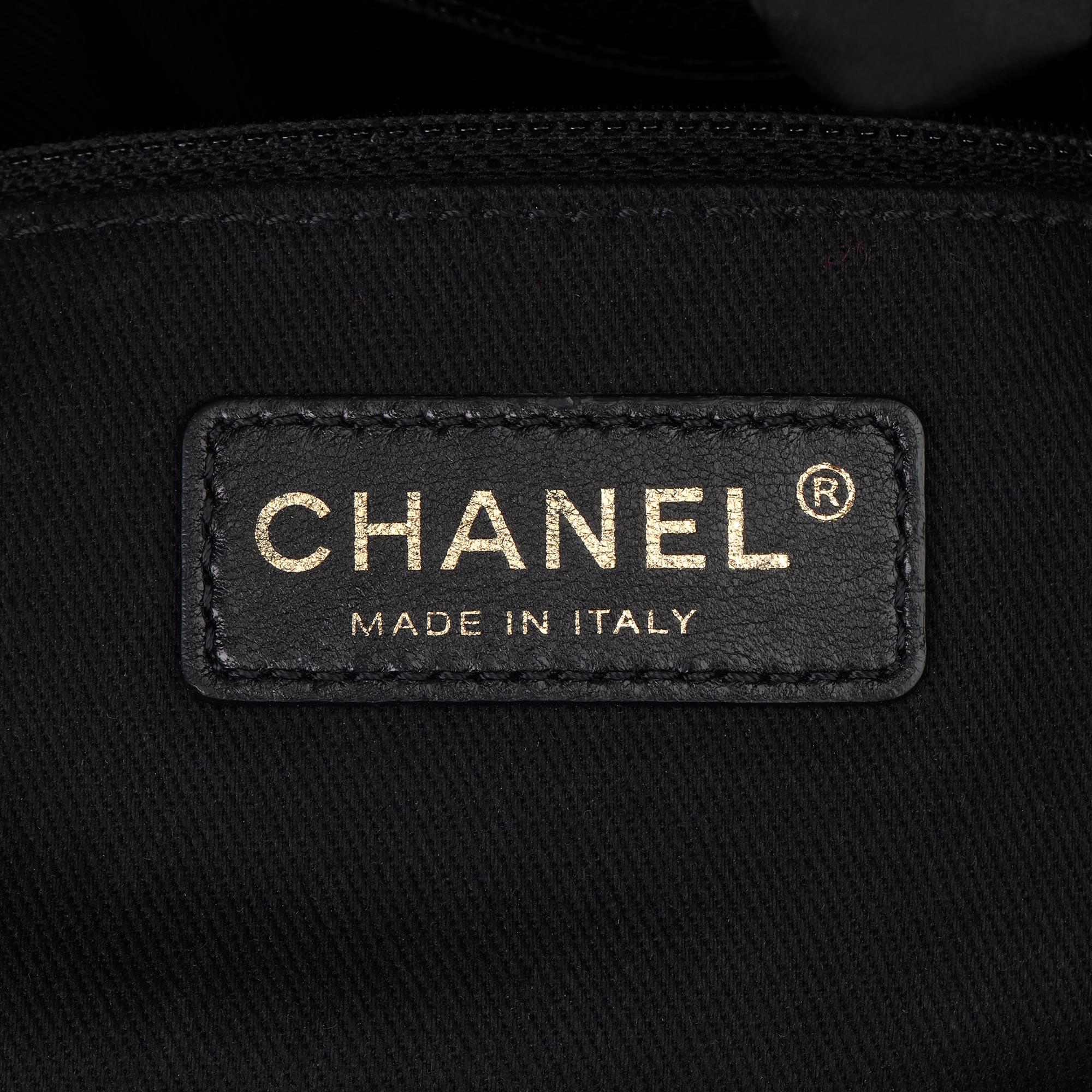 2013 Chanel Black Quilted Caviar Leather Petite Shopping Tote PST 5