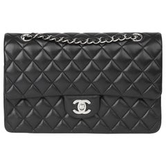 2013 Chanel Black Quilted Lambskin Medium Classic Double Flap Bag