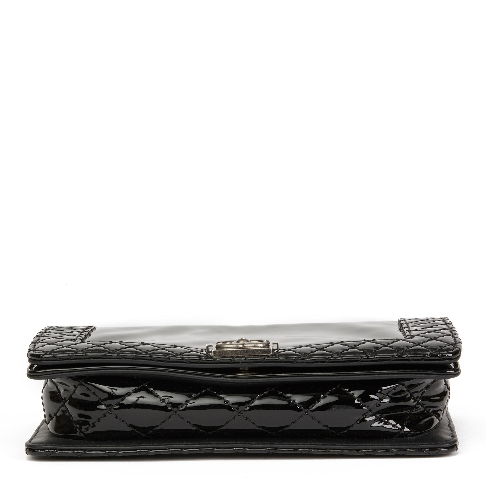 2013 Chanel Black Quilted Patent Leather Small Le Boy Reverso 1