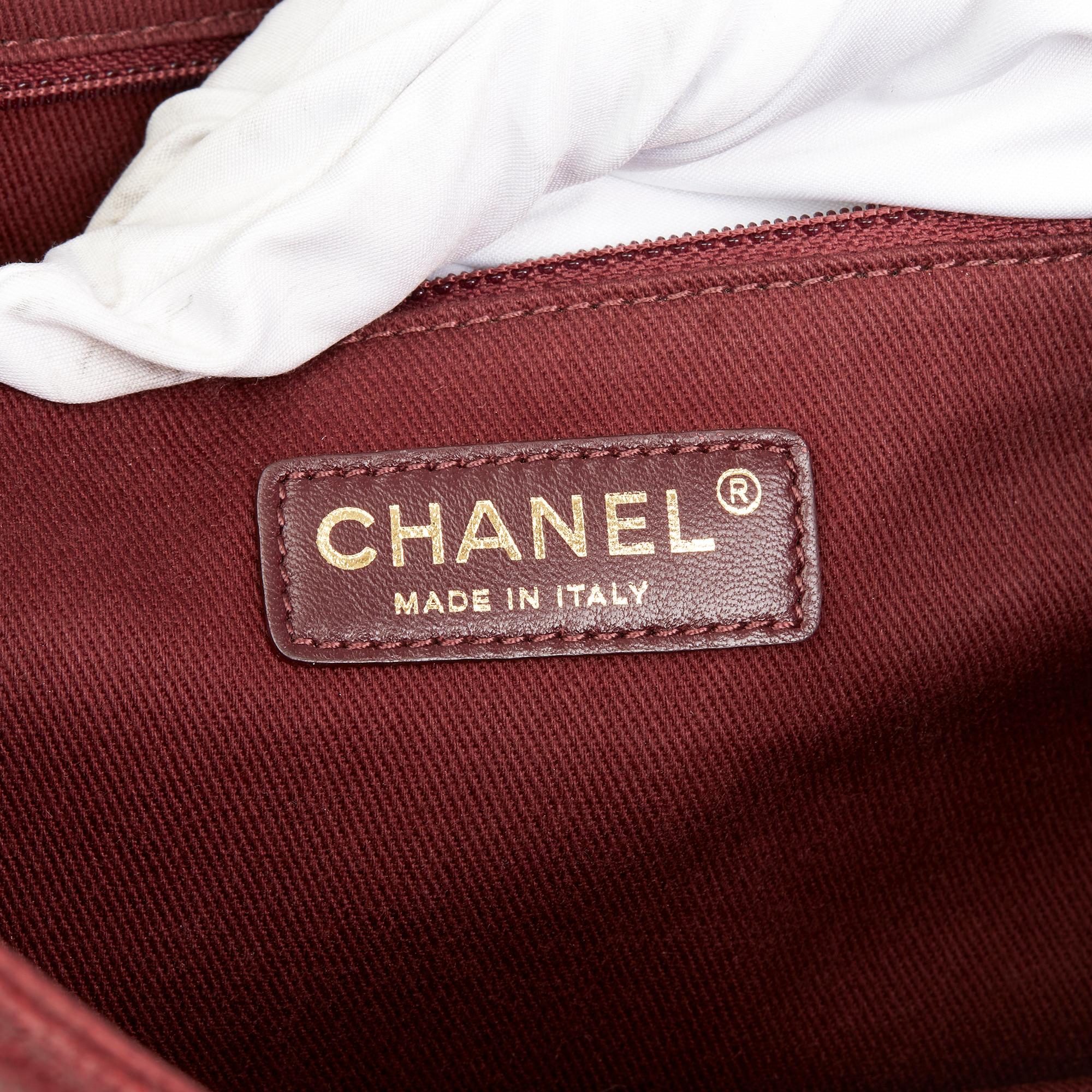 Women's 2013 Chanel Burgundy Quilted Caviar Leather Paris-Edinburgh Retro Class Flap Bag