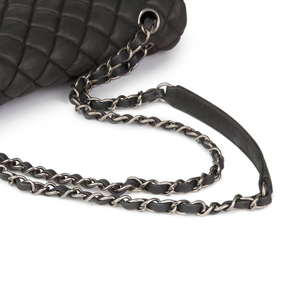 Women's 2013 Chanel Dark Grey Bubble Quilted Velvet Calfskin Small Bubble Flap Bag 